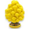 SICILIA BEDDA CAPACI Pigna Siciliana in Ceramica di Caltagirone Decorativa - H 8/9 cm - Giallo - MOD. Gambo Decorato Casuale