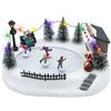 Spetebo Pista di pattinaggio a LED con figure in movimento, 29 x 21 cm, decorazione città invernale colorata illuminata con musica, Natale e villaggio di scena