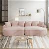 Rvjiahe Divano modulare a 4 posti, imbottitura in schiuma senza cornice, dimensioni extra grandi, sedili profondi, cuscini inclusi, nessun montaggio richiesto, adatto per soggiorno, Rosa (Rosa, 4