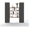WHOUS Parete Attrezzata MARUSKA per Soggiorno in Legno, 1 Libreria a 9 Scomparti e 2 Colonne, 170x30x180 cm, Antracite Opaco e Rovere