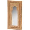 DESIGN DELIGHTS Specchio Orientale da Parete Tara | 50x24 cm, Legno di Mogano, Teak | Specchio Rettangolare, Specchio da Ingresso in Stile Marocchino, Specchio in Legno