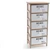 GICOS IMPORT EXPORT SRL Mobile cassettiera in Legno Colore Bianco/Marrone 5 cassetti Decoro Home 40 * 29 * 90 cm Shabby Chic EDT-788062