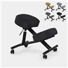 Produce Shop Sedia ergonomica posturale Sgabello Svedese Tessuto Balancesteel Lux - Nero