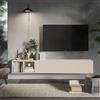 Totò Piccinni Mobile Porta TV Sospeso MODULA, Parete Attrezzata Moderna con Pensile a Ribalta e 2 Cubi a Giorno, Versatile per Soggiorno e Ingresso, 194 x 29 x 28 cm (Cashmere)