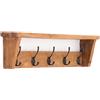 CREEDWOOD Appendiabiti da Parete Gerda | 50 cm, 5 Ganci | Binario con ripiano, Gancio a Muro, Appendiabiti, Appendiabiti da Ingresso, portasciugamani, mensola da Cucina