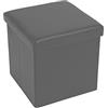 Home Tresor - Pouf Contenitore, Cubo Contenitore Poggiapiedi, Sgabello Quadrato Pieghevole Basso, Scatola Porta Giochi Bambini, Cassa cm. 30x30x30 (Gray)