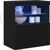 vidaXL Madia LED Nero 60,5 x 37 x 67 cm Legno ingegnerizzato | Modifica il tuo spazio di archiviazione quando vuoi, La superficie opaca dà un'aria chic,