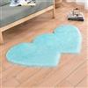 Hixingo Tappeto Camera da Letto Peloso Forma Cuore Tappeto Salotto Moderno Shaggy a Pelo Lungo Tappeti Camera da Letto Soffice Antiscivolo Zerbino Peloso per Corridori (Azzurro,60x120cm)