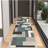 BORKOY Tappeto Corridoio e Cucina Antiscivolo 50x200cm in Verde Grigio - Passatoia Lavabile Moderna con Design Geometrico, Perfetta per Bagno Entrata Soggiorno Camera da Letto, Superficie Morbida