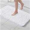 MIULEE Tappeto in Microfibra 4 CM Lungo 1 Pezzo Bianco 70x120 cm | Anti-scivolo Assorbimento dell'acqua Morbido Tappetino da Bagno per Porte d'ingresso Corridoio Doccia Soggiorno