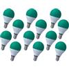 LEDLUX 12 Pezzo Lampadina Led E14 Verde, 4W=35W 220V, Forma Globo G45, Per Decorazione Feste
