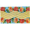 HOME ZEN HOUSEHOLD LINEN Zerbino Art. Raja in Fibra di Cocco Stampato in Fantasia Tappeto Ingresso con Retro PVC Antiscivolo con intarsio Ondulato (40X70 CM RETTANGOLARE, SERIE DI ROSE)