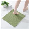 Homaxy Tappeto da bagno in ciniglia, antiscivolo, 43 x 43 cm | Tappetino da bagno assorbente, lavabile in lavatrice, durevole, morbido e confortevole, verde salvia