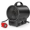 DAHTEC Termoventilatore Industriale 5 kW 400 V Stufetta Elettrica Portatile | Riscaldatore Elettrico con Termostato & Ventilazione, Protezione da Surriscaldamento - Grandi Ambienti e Cantieri (Nero)