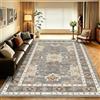 WUTONG Grigio Tappeto Salotto Orientale Vintage Medaglione 160x230 cm | Lavabile in Lavatrice e Antiscivolo, Pelo Corto, Ideale per Sala da Pranzo e Grandi Spazi Moderni