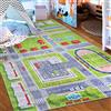 Mazovia Grande Tappeto per Bambini Camera Dei Bambini 160x230cm Verde | Tappeto Bambini per Camera da Letto Stanza Dei Giochi Bambini Strade Facile da Pulire Lavabile in Lavatrice Antiscivolo
