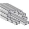 AFTERTECH 10x 3metri (30M) 1708 17x8mm Profilo Alluminio Silver Per Strisce Strip Led Barra Rigida 3MT + Copertura TRASPARENTE (10x 3metri 1708 clear)