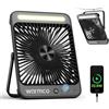 Warmco D4 Pro - Ventilatore portatile da campeggio, 20000 mAh, ventola ricaricabile da 8 pollici, autonomia 15 ~ 48 ore, timer, ricarica rapida, luce LED, ventola da viaggio ultra sottile alimentata a