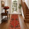 WUTONG Tappeto Passatoia Corridoio Vintage Orientale Rosso 80x200 cm | Lavabile in Lavatrice e Antiscivolo, Pelo Corto Soffice, Passatoia Morbida per Corridoio, Cucina e Ingresso