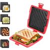 CaiYuanGJ Tostapane per Microonde Piastra Toast Silicone Antiaderente | Senza Fili, Smontabile, Ideale per Viaggi, Ufficio e Uso Domestico