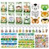 JWTRSVTY 98Pcs Animali Regalo Bambini Bomboniere Feste Compleanno, Sacchetto Regalo Animali Braccialetti Maschera Carta Portachiavi Adesivi, Animali Regali Bambini, per Ragazze Ragazzi Regali a Tema