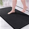 Exclusivo Mezcla Tappeto da bagno chenille, assorbente e morbido, 60x120 cm | Asciugatura rapida, Lavabile in lavatrice, Morbido, Confortevole, Doccia, Cucina, Soggiorno, Decorazione, Nero