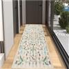 BORKOY Tappeto Passatoia Corridoio 3 Metro Beige con Fiori Boho Antiscivolo Lavabile Tappeto Cucina Vintage Morbido per Camera da Letto e Ingresso Scendiletto 60x300cm