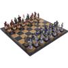 Italfama King Arthur Set Scacchi Resina Dipinto a Mano Scacchiera Pelle 40cm