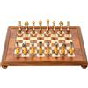 Italfama Set Scacchi Ottone Fatto A Mano Oro Argento Con Tavola In Olmo 56cm