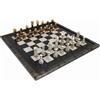 Italfama Set Scacchi Ottone E Legno Placcato Oro E Argento 63cm Tavola Italia
