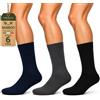 Frencis - Calzini in Bamboo, 6 Paia, Fantasmino o alla Caviglia, Bianco, Blu e Nero, Traspiranti, Punta e Tallone Rinforzati