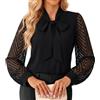 GRACE KARIN Camicetta da donna a maniche lunghe con fiocco in chiffon per | Vintage Retro Pizzo Top Formale Business Ufficio Lavoro Camicie 2026 Elegante Casual Top Sera Appuntamento Notte Camicette
