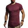 Leif Nelson Maglietta estiva da uomo con scollo rotondo, slim fit, in cotone, colore bianco e nero, basic, a maniche corte con scollo a O, maniche corte, LN8331