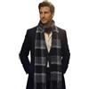 l&j Sciarpa uomo firmata Coveri invernale calda leggera scialle inverno Pashmina elegante con confezione regalo uomo a righe lunga 170 x 33 cm scaldacollo colori nero grigio beige blu