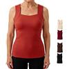 FJZFXKZL Canotta Contenitiva Donna Con Reggiseno Integrato Canottiera Comfort Top | Canotta con reggiseno incorporato Shapewear Donna Scollo a U Senza cuciture Cami Shaper Braless Top Anziani