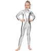 Carnavalife Bodies da ballo brillante per balletto, tuta a maniche lunghe con cerniera, body nude per ginnastica sportiva ritmica, tutina da bambina elastica ballerina yoga 1-12 anni