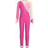 Kaerm Ragazzza Tuta Intera da Pattinaggio Artistico Bambina Body Ginnastica Ritmica Balletto Leotards Maniche Lunghe Body Danza Classica Moderna Tutina Bodysuit da Spettacolo