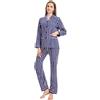 Amaxer Pigiama Donna Caldo in Flanella 2 Pezzi Loungewear Set 100% Cotone Autunno e Inverno Set Pigiama Manica Lunga