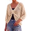 Qrelia Moda Maglia Donna a Rete Nodo Removibile Taglia 40-46 | Taglia unica S-L (40-46), traforato, nodo removibile, manica 3/4, cod. 2681