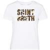 Saint Barth Mc2 Donna T-Shirt Manica Corta Cotone EMI0001-Sb Animalier Patch