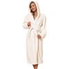 Wiepux Donna Accappatoio Lungo Vestaglia Invernale con Cappuccio | Accappatoio Donna Soffice da Casa con Cintura e Tasche, Vestaglia da Notte Elegante con Motivo Intrecciato Pigiama SPA Hotel