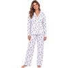 Get Trend Peanuts Snoopy Pigiama Donna Invernale Lungo, Due Pezzi, S-2XL | Pigiama con Abbottonatura, Maglia e Pantaloni Leggero, Completo da Notte e Casa, Idee Regalo Donna e Ragazza