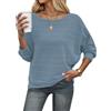 WNEEDU Maglione Donna Invernale Pullover Autunno Maglia Leggera Elegante | Scollo a barchetta, spalle scoperte, maniche a pipistrello, per leggings
