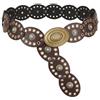 WERFORU Western Concho Cintura larga da donna con turchese | Decorata in stile bohémien, realizzata in pelle PU di alta qualità, perfetta per festival, abbigliamento country e