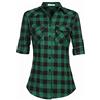 UNibelle Camicie da Donna Camicie a Quadri Camicie a Quadri a Maniche Lunghe Scollo a V Top a Tunica Casual Camicie con Bottoni S-XXL
