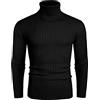 COOFANDY Maglione da uomo basic, classico, tinta unita, a collo alto | Camicia a collo alto da uomo, tinta unita, basic, con collo alto, per lavoro e casual