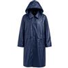 MAKA change your life quality Maka Impermeabile da Lavoro Lungo con Cappuccio Regolabile, Giacca Antipioggia in PVC, Bottoni Automatici, 2 Tasche con Patta, per Cantiere Agricoltura Pesca, Giallo o Blu Scuro, Taglie L e XL