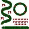 UISEBRT Ghirlanda natalizia artificiale, 10 m, verde con 28 fiocchi rossi | Pratica decorazione natalizia, adatta per albero di Natale, camino, scale, giardino e matrimonio. Ideale per interni ed