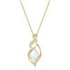 FANCIME Collana Donna Argento 925 Placcato Oro Pietra Nascita | Design Doppia Torsione Ciondolo Goccia Gioielli Regalo Donna Ragazza