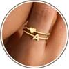 Turandoss Anello oro da donna e ragazza, anello con lettere dalla A alla Z | Anelli placcati in oro 14 carati a forma di cuore con lettere, anelli regolabili, regali personalizzati per ragazze, donne